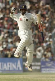 14 Mar 2001: Rahul Dravid of India reaches 100, during day four of the 2nd Test between India and Australia played at Eden Gardens